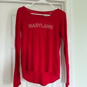 Red Maryland Long Sleeve Shirt with Cutout
